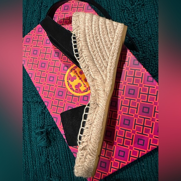 NWT TORY BURCH Laurel Wedge Espadrilles Wrap Around Straps - Picture 8 of 14